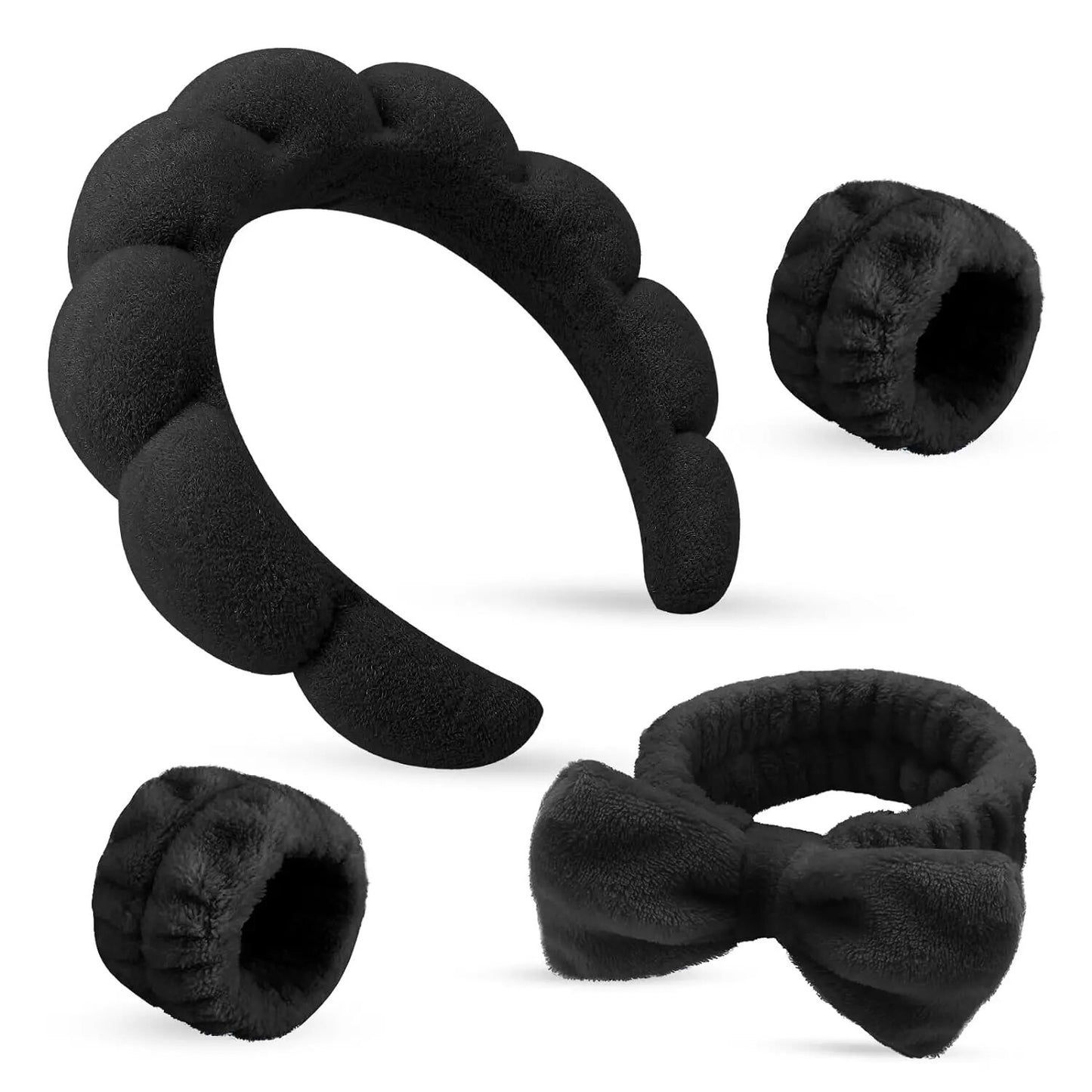 Spa Day Set - 2 Headbands + 2 Absorbent Wristbands