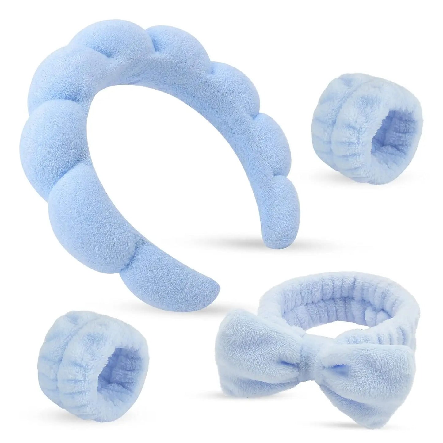 Spa Day Set - 2 Headbands + 2 Absorbent Wristbands