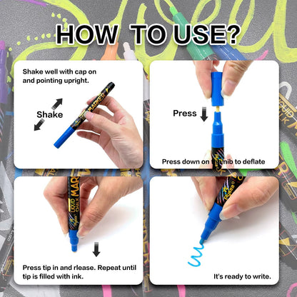 GlowWhiz™ Liquid Chalk Erasable Markers